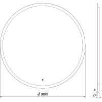 Kulaté zrcadlo MEXEN ORO 100 cm - s LED podsvícením a vyhříváním, 9824-100-100-611-00