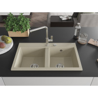 Kuchyňský granitový dřez MEXEN HEKTOR - 80x49 cm - béžový, 6521802000-69