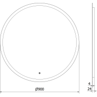 Kulaté zrcadlo MEXEN ORO 90 cm - s LED podsvícením a vyhříváním, 9824-090-090-611-00