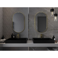 Oválné zrcadlo MEXEN LOFT 50x85 cm - zlatý rám, 9851-085-050-000-50