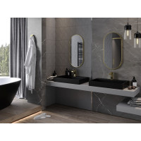 Oválné zrcadlo MEXEN LOFT 40x80 cm - zlatý rám, 9851-080-040-000-50