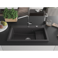 Kuchyňský granitový dřez MEXEN OMAR - 80 x 48 cm - černý kropenatý, 6520801005-76