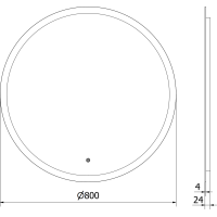 Kulaté zrcadlo MEXEN ORO 80 cm - s LED podsvícením a vyhříváním, 9824-080-080-611-00