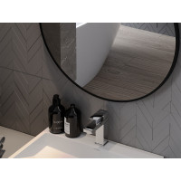 Kulaté zrcadlo na pásku MEXEN STRING 70 cm - černé, 9854-070-070-000-70