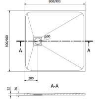 Sprchová SMC vanička MEXEN BERT 80x80 cm - bílá, 4K108080