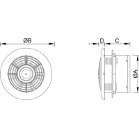 Koupelnový ventilátor MEXEN WXR 150 se zpětnou klapkou - bílý, W9605-150-00