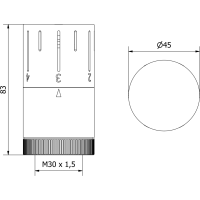 Termostatická hlavice pro radiátor MEXEN Space - šedá - M30x1,5, W908-005-66