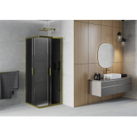 Sprchový kout MEXEN RIO gold grafit - 90x90 cm, 860-090-090-50-40