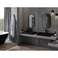 Oválné zrcadlo MEXEN LOFT 45x80 cm - černý rám, 9851-080-045-000-70