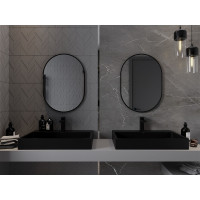 Oválné zrcadlo MEXEN LOFT 50x70 cm - černý rám, 9851-070-050-000-70