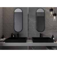 Oválné zrcadlo MEXEN LOFT 35x100 cm - černý rám, 9851-100-035-000-70