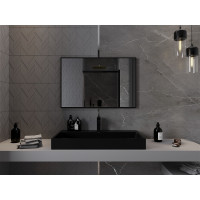 Obdélníkové zrcadlo MEXEN LOFT 90x60 cm - černý rám, 9852-090-060-000-70