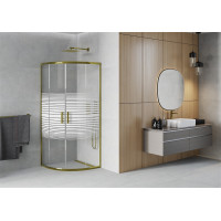 Sprchový kout MEXEN RIO gold stripe - čtvrtkruh 90x90 cm, 863-090-090-50-20