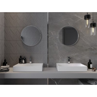 Kulaté zrcadlo MEXEN LOFT 40 cm - inox rám, 9850-040-040-000-10