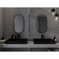 Oválné zrcadlo MEXEN LOFT 40x75 cm - černý rám, 9851-075-040-000-70