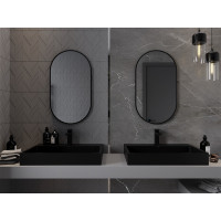 Oválné zrcadlo MEXEN LOFT 45x80 cm - černý rám, 9851-080-045-000-70