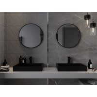 Kulaté zrcadlo MEXEN LOFT 60 cm - černý rám, 9850-060-060-000-70