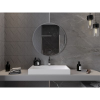 Kulaté zrcadlo MEXEN LOFT 80 cm - inox rám, 9850-080-080-000-10