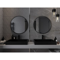 Kulaté zrcadlo MEXEN LOFT 70 cm - černý rám, 9850-070-070-000-70
