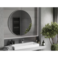 Kulaté zrcadlo MEXEN LOFT 100 cm - inox rám, 9850-100-100-000-10
