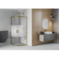 Sprchový kout MEXEN RIO gold stripe - čtvrtkruh 80x80 cm, 863-080-080-50-20