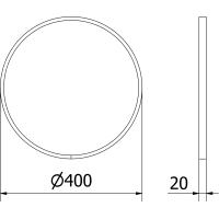 Kulaté zrcadlo MEXEN LOFT 40 cm - bílý rám, 9850-040-040-000-20