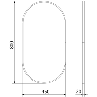 Oválné zrcadlo MEXEN LOFT 45x80 cm - černý rám, 9851-080-045-000-70