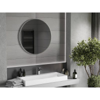Kulaté zrcadlo MEXEN LOFT 80 cm - inox rám, 9850-080-080-000-10