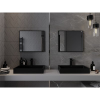 Obdélníkové zrcadlo MEXEN LOFT 60x50 cm - černý rám, 9852-060-050-000-70