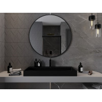Kulaté zrcadlo MEXEN LOFT 100 cm - černý rám, 9850-100-100-000-70