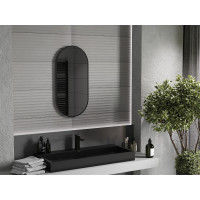 Oválné zrcadlo MEXEN LOFT 40x80 cm - černý rám, 9851-080-040-000-70