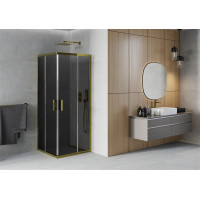 Sprchový kout MEXEN RIO gold grafit - 90x90 cm, 860-090-090-50-40