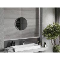 Kulaté zrcadlo MEXEN LOFT 30 cm - inox rám, 9850-030-030-000-10