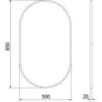 Oválné zrcadlo MEXEN LOFT 50x85 cm - černý rám, 9851-085-050-000-70