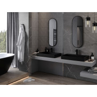 Oválné zrcadlo MEXEN LOFT 35x100 cm - černý rám, 9851-100-035-000-70