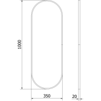 Oválné zrcadlo MEXEN LOFT 35x100 cm - černý rám, 9851-100-035-000-70