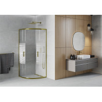 Sprchový kout MEXEN RIO gold stripe - čtvrtkruh 90x90 cm, 863-090-090-50-20