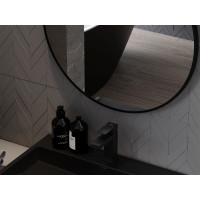 Kulaté zrcadlo MEXEN LOFT 75 cm - černý rám, 9850-075-075-000-70