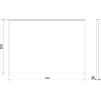Obdélníkové zrcadlo MEXEN LOFT 70x50 cm - černý rám, 9852-070-050-000-70