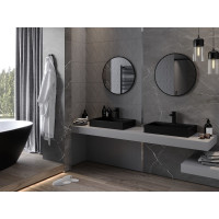 Kulaté zrcadlo MEXEN LOFT 65 cm - černý rám, 9850-065-065-000-70
