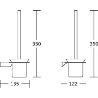 Závěsná WC štětka MEXEN RINO - kov/sklo - černá matná, 7027050-70