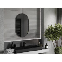 Oválné zrcadlo MEXEN LOFT 50x85 cm - černý rám, 9851-085-050-000-70