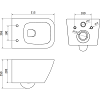 Závěsné WC MEXEN MADOX RIMLESS + Duroplast sedátko slim - tmavě šedé matné, 30154061