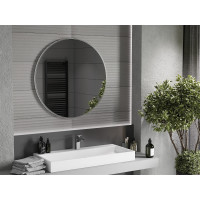 Kulaté zrcadlo MEXEN LOFT 90 cm - inox rám, 9850-090-090-000-10
