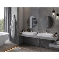 Kulaté zrcadlo MEXEN LOFT 70 cm - inox rám, 9850-070-070-000-10