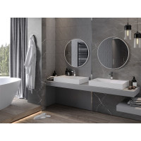 Kulaté zrcadlo MEXEN LOFT 70 cm - bílý rám, 9850-070-070-000-20
