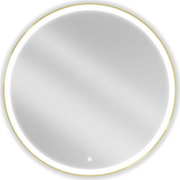 Kulaté zrcadlo MEXEN E O 100 cm se zlatým okrajem - s LED podsvícením a vyhříváním, 9825-100-100-611-50