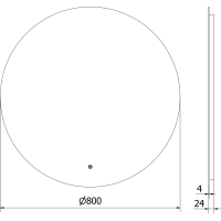 Kulaté zrcadlo MEXEN ERG 80 cm - s LED podsvícením a vyhříváním, 9823-080-080-611-00