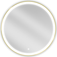 Kulaté zrcadlo MEXEN ESSO 80 cm se zlatým okrajem - s LED podsvícením a vyhříváním, 9825-080-080-611-50