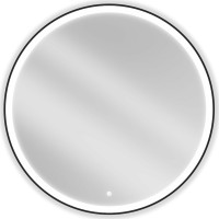 Kulaté zrcadlo MEXEN ESSO 100 cm s černým okrajem - s LED podsvícením a vyhříváním, 9825-100-100-611-70